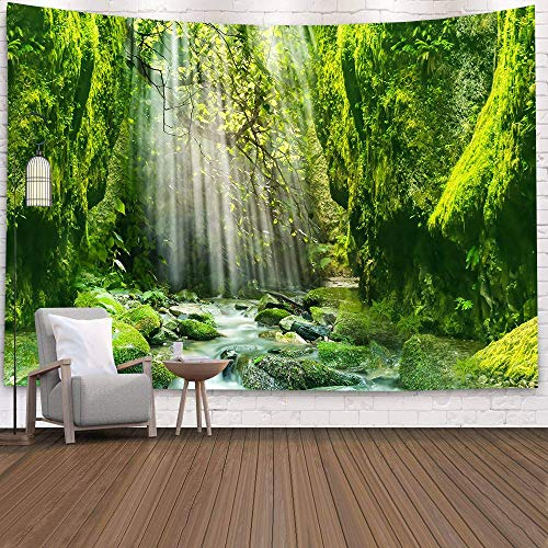 Bubunix Tapisserie Wandbehang Schlafzimmer Wohnzimmer Hänge Indisch Bohemian Sternenhimmel Milchstraße Mandala Elefant Wald Wandteppich Teppich (Style 15)