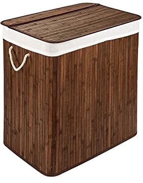 PANA®ECO Bambus Wäschekorb mit Deckel (104 L) • Wäschebox mit herausnehmbaren Wäschesack • Faltbarer Wäschesammler • Badezimmer Wäschetruhe • 100% Bambus • Farbe: Braun (52x32x63 cm)