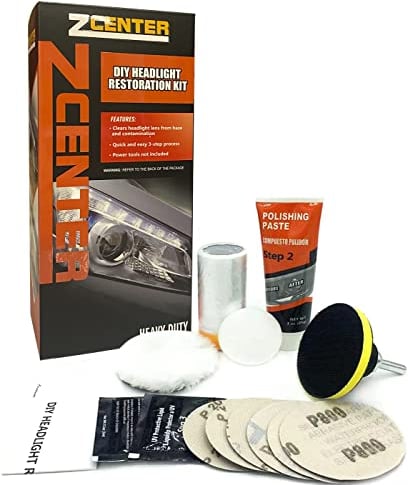 ZCENTER Kit de restauración de Faros de Automóviles pulir Faros Coche para Restaurar Faros turbios, Restaurador De Faros amarillentos o Desgastados
