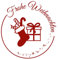 Stemplino Orig Maxi Stempel XL 39 - Frohe Weihnachten Nikolausstiefel - für Geschenke und Karten zu Weihnachten - hochwertiger Holzstempel 78x46 mm rund - auch schön als Geschenk