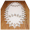 Tischdecke Jette Vogtländische Spitze in Natur - Luftspitzen-Rahmendecke | handgefertigte Tischdekoration Ornament-Stickerei im Landhausstil klassisch | Spitzendecke oval Länge x Breite 100 x 60 cm