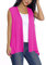 Veste sans Manches à Manches Longues pour Femmes, Gilet Léger et Léger (M, Rose)