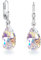 Schöner-SD Ohrringe 925 Silber mit Marken-Kristall Tropfen hängend 16mm Crystal Aurora Boreale