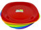 ECO 4 Pc Unbreakable Flat 27 x 27 cm Multi Color Round Plastic Plates | Large Bright Kids Plates | Stackable Plastic Plates Reusable for Birthdays, Picnic, BBQ & Parties (Rainbow, Large)