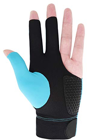 AfinderDE Billard Handschuhe 1 PCS linken Dehnbar Snookerhandschuhe 3 Finger Snooker Queue Handschuhe Billardhandschuhe für Herren Damen