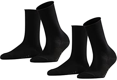 FALKE Damen Active Breeze 2-Pack Socken atmungsaktives nachhaltiges Lyocell kühlend frisches Fußklima einfarbig verstärkte Damensocken mit druckfreiem Rollbund Business Alltag Multipack 2 Paar