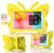 UUcovers Kids Case for Amazon Kindle Fire HD 8 Tablet (8th/7th/6th Generation, 2018/2017/2016) 8 with Handle Folding Kickstand Kid-Proof Shockproof EVA Foam Lightweight Stand Cover, Yellow Butterfly
