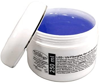 World of Nails-Design LED/UV-Fiberglas Gel klar dickviskose mit Sunblocker als 1 Phasengel, Aufbaugel, Qualität vom Fachhändler (250ml)