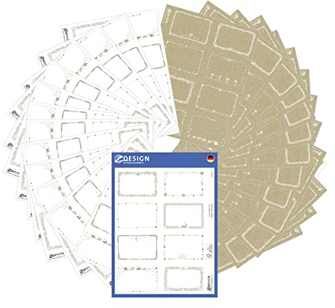 AVERY Zweckform Set Aufkleber Weihnachten 204 Stück (52x33mm, Weihnachtssticker, Deko Weihnachten, Geschenke, Karten, Tüten, Produktaufkleber in Weiß und Kraftpapier, handbeschriftbar) Art. 51052
