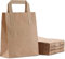 ezkart Pack of 50 - Small SOS Brown Paper with Handles Ideal Bags for Party, Weddings, Lunch, Christmas, Sweet, Takeaway & Grocery, Kraft Paper Bags, Food Gift Size (50, Small-18x22x9cm)