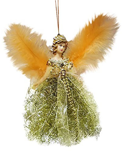 TianWlio Home Decor Hanging Pendants Ornaments Angel Doll Tree Xmas Christmas Decoration & Hangs Drahtkorb Rund Badezimmer (A-Yellow, One Size)
