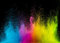 BELECO 2.5x1.8m Toile de Fond colorée en Tissu, Explosion de Poudre de Couleur Abstraite sur Fond Noir, Peinture Artistique Arc-en-Ciel, décor de fête, Accessoires de séance Photo d'anniversaire