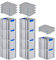 PROREGAL SuperSparSet 10x Eurobox NextGen Color mit Auflagedeckel & Schiebeschnappverschlüsse, HxBxT 32x30x40cm, 30L, Griffe blau geschlossen, Glatter Boden, Eurobehälter Transportbox