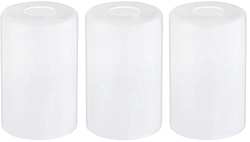 3 x weißer Milchglas-Schirm, Glas-Lampenschirm-Abdeckungen für Leuchten, 4,8 cm Einbaukugeln und Lampenschirme für Kronleuchter, Wandleuchter, Hängeleuchte, Badleuchten, Waschtischleuchten
