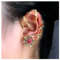 Dervivea Gothic Spinnennetz Ohrringe Punk Gold Ohr Crawler Ohrringe Rubin Strass Ohrmanschette Ohrringe Schädel Hand Ohr Climber Ohrringe Schmuck Für Frauen Und Mädchen