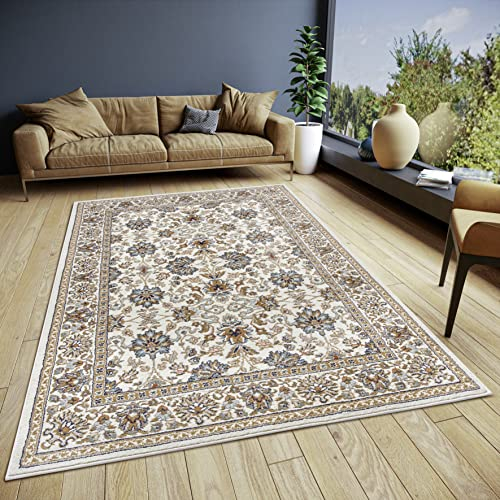 Hanse Home Saraceni Orient Teppich – Läufer Orientalisch klassisch dicht gewebt mit Ornamenten und Blumenmotiven Weicher Kurzflor für Schlafzimmer, Esszimmer, Wohnzimmer, Flur – Creme, 160x235cm