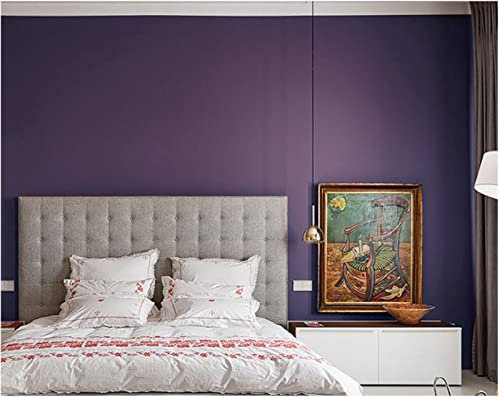 Violet Foncé Papier peint intissé 3D Couleur Pure Papier peint Moderne Minimaliste Couleur Unie Papier peint pour la maison Chambre Salon Toile de fond TV Papier peint Décoration murale 0,53 x9.5 m