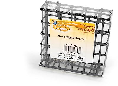 Chubby Metal Suet Block Feeder For Wild Birds, Easy to Hang & Clean, Cake Feeder Feeding Station for Wild Bird, Strong Suet Feeding Cage for Wildbirds