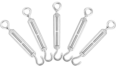 QWORK® 5 Pezzi M5 Tenditore (gancio E Occhio), Tenditori In Acciaio Inossidabile 304, Tenditore Filo