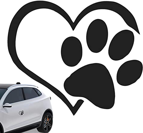 Adesivo per di cane adesivi con cuore per auto adesivi impermeabili per impronte di cane automobili adesivo per auto, decorazione per hotel e cucine