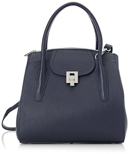 usha BLACK LABEL Women's Henkeltasche aus Leder, Marine