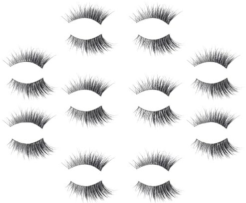 DHWEKU 10 Paar Halbe Wimpern Transparente Band Künstliche Wimpern Natürlich Half Lashes Cateye 3D Falsche Wimpern Leicht Fake Eyelashes