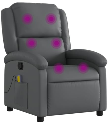 vidaXL Massagesessel Grau Kunstleder