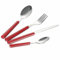 Galileo Brio Sibilla 24 Piece Stainless Steel Cutlery Set, Red Handle