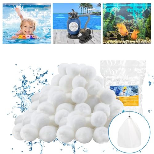 Jacsoii 1lbs Pool Filter Ball for Sand Filter Pump for Above Ground Pool,Reusable Eco-Friendly Filter Balls Replace Pool Filter Sand (Equals 30 lbs Pool Filter Sand)