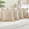 MIULEE 4er Set Kordsamt Weihnachten Kissenbezüge Weich Dekokissen Dekorativ Kissenbezug Modern Kissenhülle Sofakissen Zierkissen Couchkissen für Wohnzimmer Schlafzimmer Beige 50x50 cm
