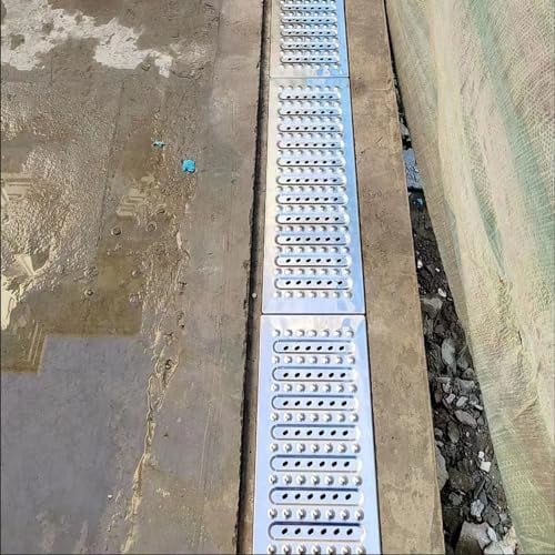 Ablaufgitter Abflussgitter Edelstahl-Entwässerungsgitter unter Zaun, Einfahrt/Badezimmer/Küche/Hof/Gehweg, quadratischer Kanalablauf/Abdeckung for Blockieren von Schmutz, Grabenablaufsystem in mehrere