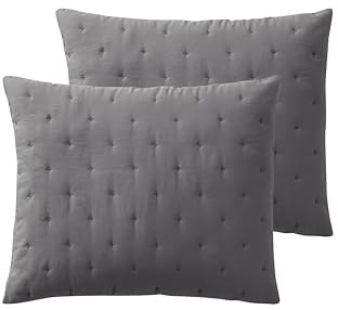 JOTEX Calm Kissenhülle 2er Set - Oeko Tex® Standard 100 Zertifiziert Kissenbezug aus hochwertigem Polyester - Dunkel Grau, 60 x 50 cm