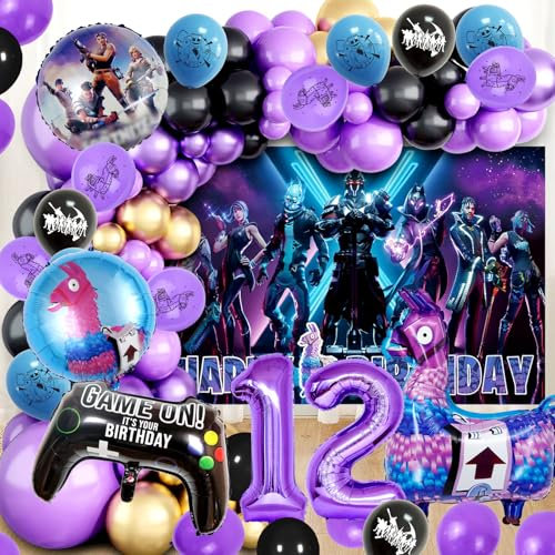 80 Stück Luftballon party deko, Videospiel Party Deko Geburtstag, fortni Geburtstagsdeko, Gaming Deko, Spiel Party Deko Geburtstag, fortni Deko Geburtstag, Geburtstagsdeko, 12 Jahr