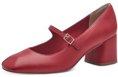 MARCO TOZZI Damen Mary Janes aus Leder mit Blockabsatz, Rosa (Pink), 37 EU