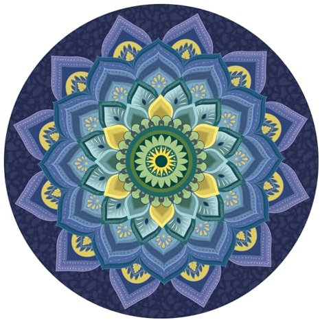 ZIRUU Große runde Yogamatte 4.6'X3.5mm für Übung Premium extra dicke ultra komfortable rutschfeste Meditationsmatte