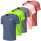 Wulibike Tee Shirt Sport Homme,Lot de 3 ou 5,Respirant Séchage Rapide et Léger,T-Shirt Running Gym Tops Homme 4-Rouge-Rose-Gris Bleu-Vert L