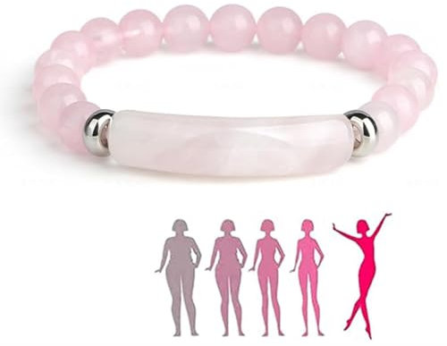 Lovelycat Pheromone Bracelet Natural Pheromone Bracelet Rose Quartz Pheromone Bracelet Love Pheromone Bracelet Elastic Bead Bracelet (Pink)
