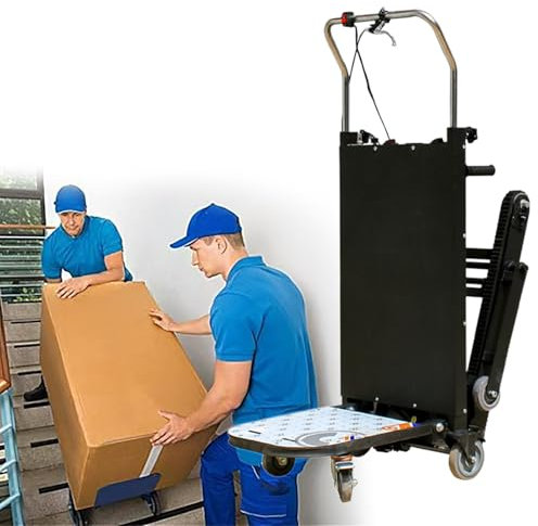 CASEGO Carretilla Eléctrica para Subir Escaleras, Capacidad de Carga de 500 Kg, Carretillas Eléctricas Plegables para Subir Escaleras con 6 Ruedas