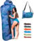 Outplea Aufblasbares Sofa für Land und Wasser, Luftsofa Faltbar Leicht, Air Lounger Strand mit Tasche, Strandliege Aufblasbar Für Garten Strand Picknick, Outdoor und Indoor, Klein Blaue Feder