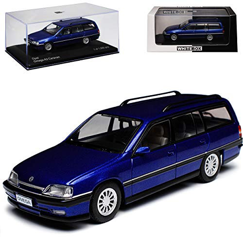 alles-meine.de GmbH Opel Omega Caravan Kombi Blau 1986-1993 limitiert 1 von 1000 Stück 1/43 Whitebox Modell Auto mit individiuellem Wunschkennzeichen