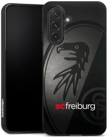 DeinDesign Silikon Hülle kompatibel mit Samsung Galaxy A26 5G Case schwarz Handyhülle SC Freiburg Offizielles Lizenzprodukt Metallic Look