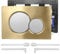 Tokenhigh Toilet Flush Button Flush Plate for Geberit Sigma 01, Dual Flush Actuator Plate Toilet Parts, Flushing Plate with Flush Lever Set, Toilet Flush Button Panel (Brushed Gold+Matte Silver)