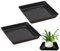 Lot de 2 soucoupes carrées pour pot de fleurs, plateau d'égouttement décoratif pour jardin, intérieur et extérieur, 35 x 35 x 5,5 cm