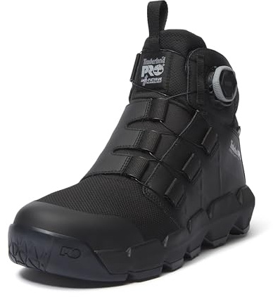 Timberland PRO Men's Morphix BOA 6 Inch Composite Safety Toe Waterproof Industrial Work Boot, Blackout Leather, 12 W US