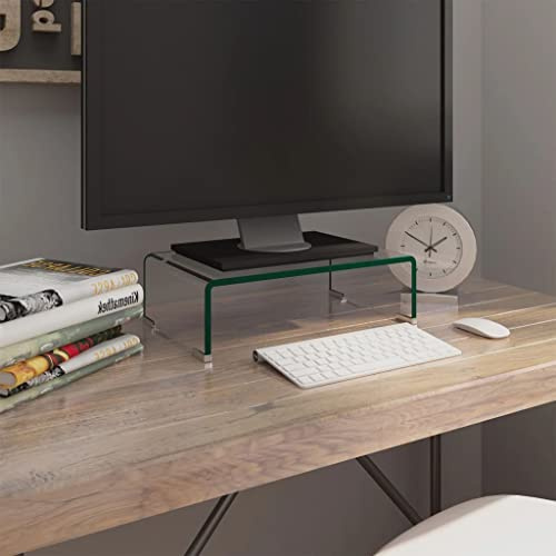 KTHLBRH TV-Tisch/Bildschirmerhöhung Glas Transparent Fernseher Schrank lowboard HiFi Rack tv Board 40x25x11 cm
