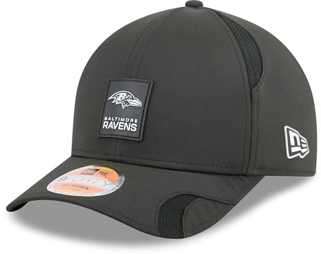 New Era Men's Black Baltimore Ravens 2025 Sideline M-Crown 9FORTY Adjustable Hat