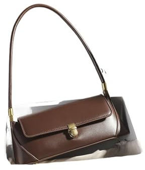 GSCLZ Retro One-Shoulder Portable Leder Damentasche Frühling und Sommer Vielseitig(Brown)