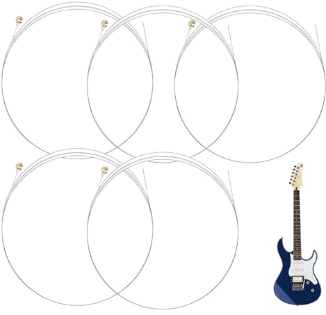 ARYIMYDP 5 pezzi Corda Mi Acuto 009 Gauge, Corde Chitarra Elettrica - Corde di Ricambio per 1ª Corda, Corde Premium con Suono Brillante, Solo per Sostituzione Corda Mi, per Chitarra Elettrica e Basso