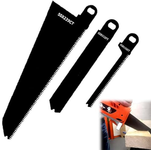 3PCS Reciprocating Saw Blades,Hacksaw Blades,Scorpion Saws,Scorpion Saw Blades, Black and Decker Scorpion Saw Blades, Carbon Steel Blade Set for Wood Plastic Metal & Branch Cutting