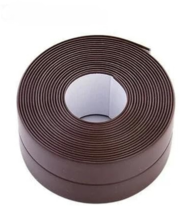 TXLEAPEY 2pcs Kitchen and Bathroom Waterproof Adhesive Tape Joint Sealing Strip Toilet Gap Wall Corner Line Pasting(Brown,3.2M_3.8CM)